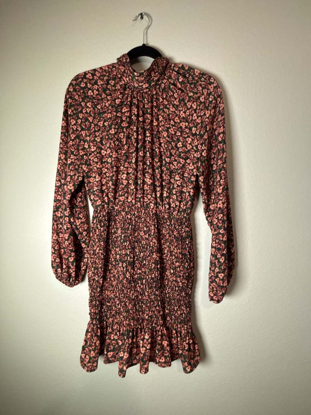 Zara Floral Print Smocked Mini Dress Size S